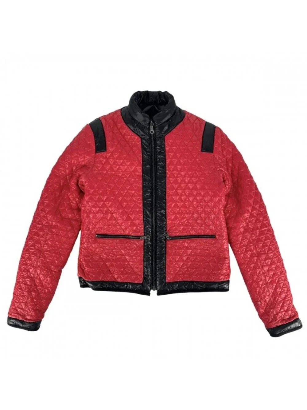 Chanel Jacket Reversible Down Color Quilted CC Logo 36 Black Pink Gunmetal